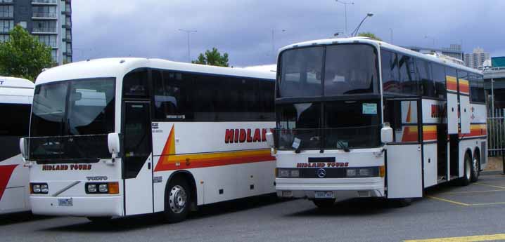 Volvo B12R Volgren C221TX 11 & Mercedes O303 PMC 9 Midland Tours